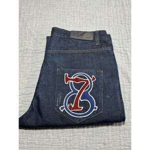 8732 Jeans Mens 42x34 Young Jeezy Brand Blue Straight Leg Baggy Hip Hop Y2K